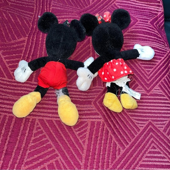 Mickey and Minnie Mouse plush lot chained together 5” - Picture 2 of 3